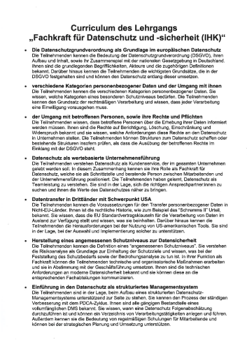 Fachkraft für Datenschutz und -sicherheit-002 Curriculum IHK Zertifikat Datenschutz